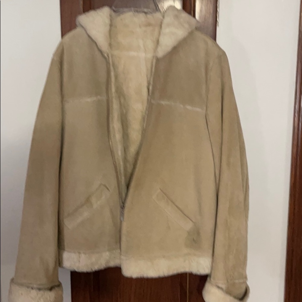 Suede leather coat